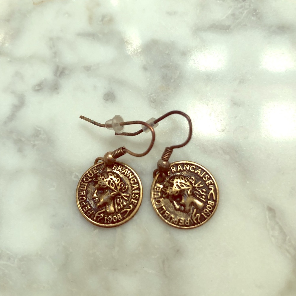 Gold dangle earrings